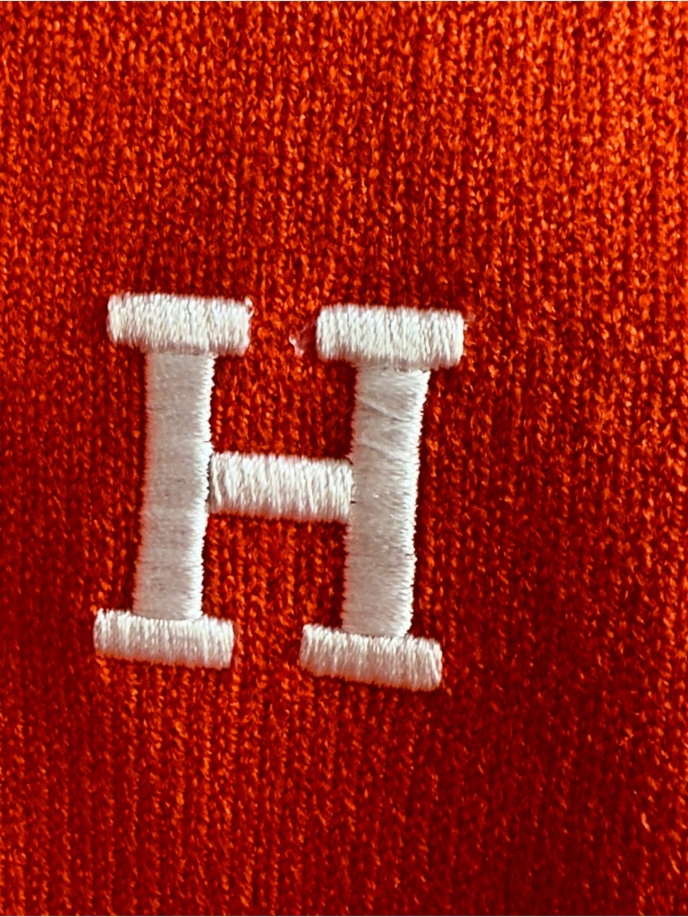 Hermes Orange V-Neck Sweater with White Trim ( Unisex) - Picture 4 of 7